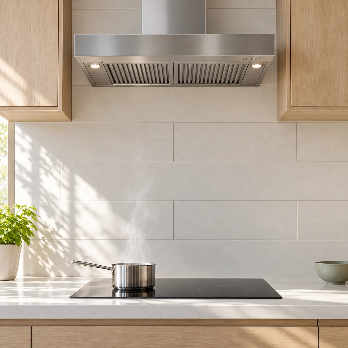 Range Hood repair technician at work