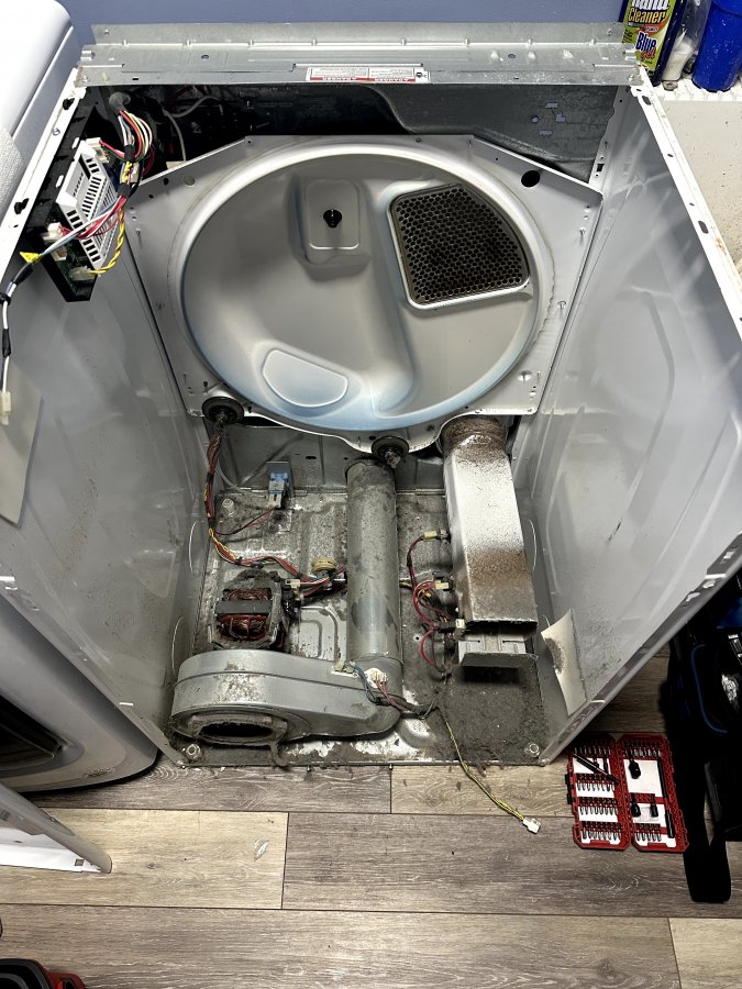 Samsung Dryer Making Loud Noise — Idler Pulley Replacement and Internal Cleaning in Raleigh