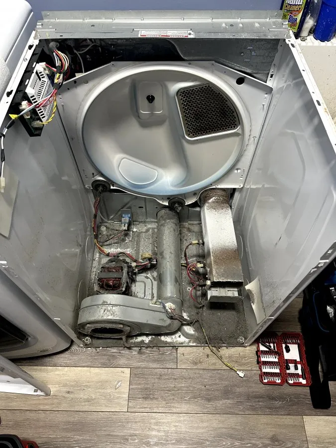 Samsung Dryer Making Loud Noise — Idler Pulley Replacement and Internal Cleaning in Raleigh