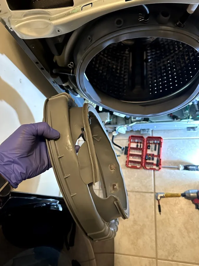 Samsung Washer Door Gasket Replacement in Raleigh — Customer-Provided Part — photo 4