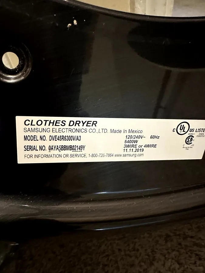 Samsung Dryer Not Heating — Thermal Fuse & Thermostat Replacement with Maintenance in Raleigh — photo 2