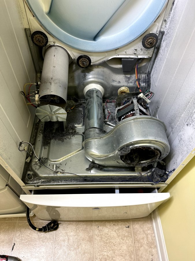 Electrolux Dryer Heating but Not Drying. Internal Lint Cleaning in Raleigh