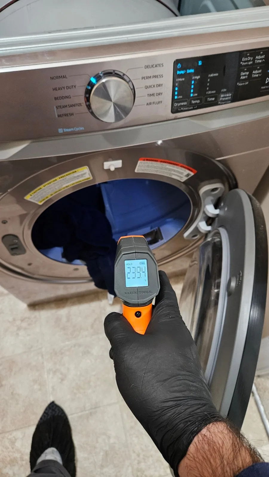 Samsung Dryer Not Heating. Diagnosis in Raleigh